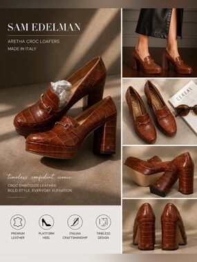 $NWT Sam Edelman Aretha Croc Loafers SZ 8M